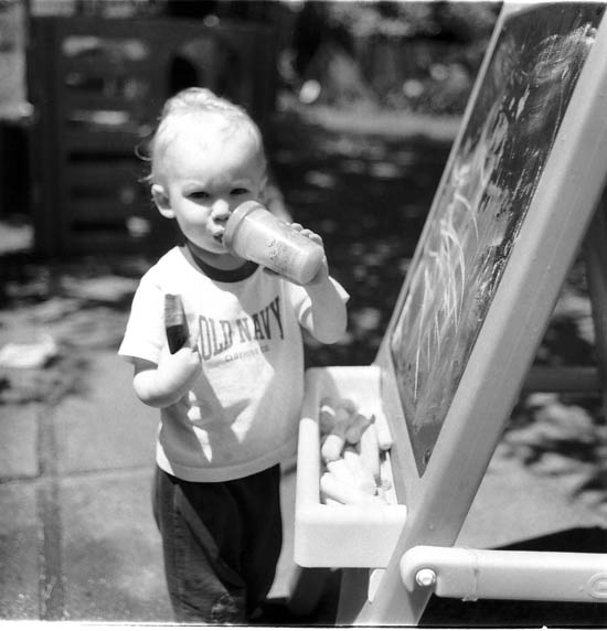 Corey at the Chalkboard, Novato 2004